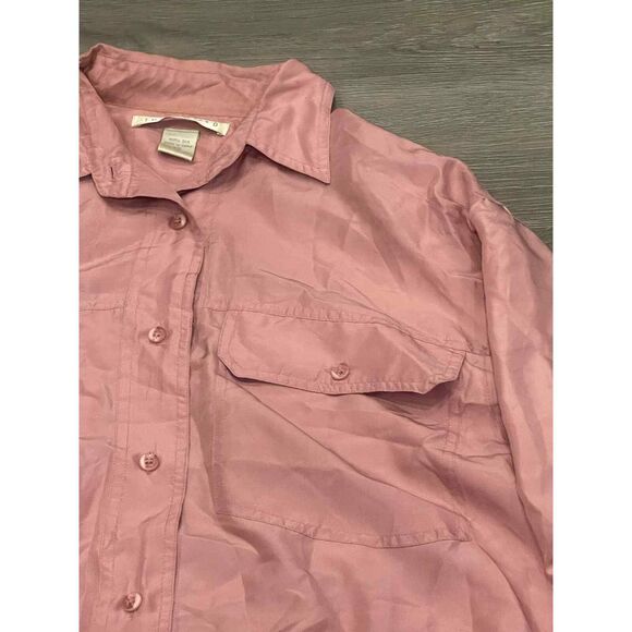 Vintage The Limited 100% silk button up blouse XS with removable shoulder pads - Picture 2 of 5